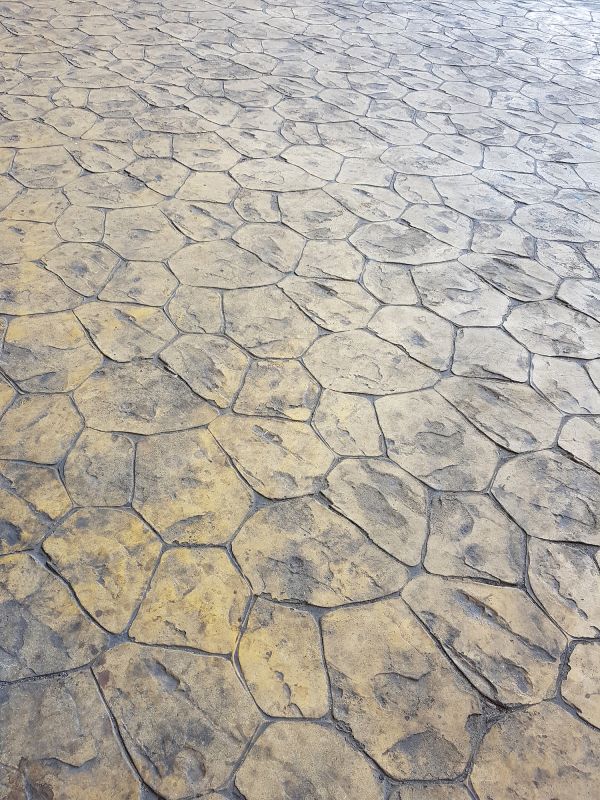 Decorative driveway with stamped pattern
