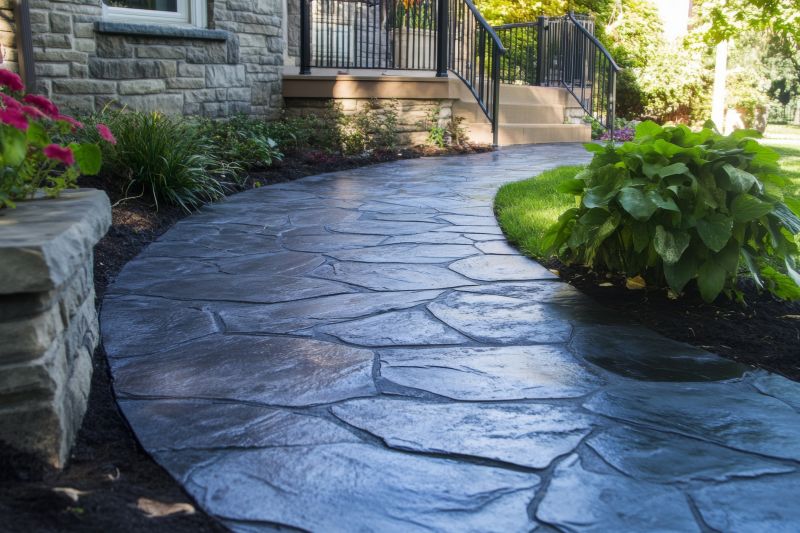 Stamped concrete walkway